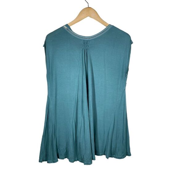 Free People Into the Night Green Tiered Short Sleeve Tee Size XS Oversized - Picture 2 of 10